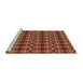 Sideview of Machine Washable Transitional Tomato Red Rug, wshpat2722brn