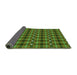 Thickness of Patterned Army Green Rug, pat2722grn