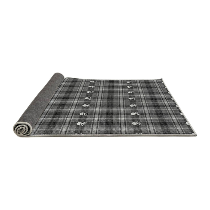 Thickness of Patterned Black Rug, pat2722gry