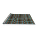 Sideview of Machine Washable Transitional Bakers Brown Rug, wshpat2722lblu