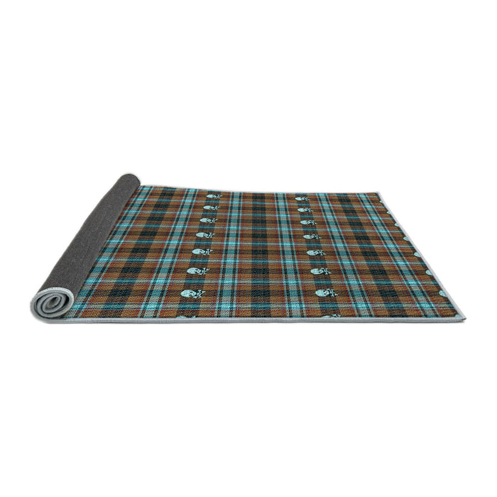 Thickness of Patterned Bakers Brown Rug, pat2722lblu