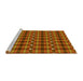 Sideview of Machine Washable Transitional Tomato Red Rug, wshpat2722yw