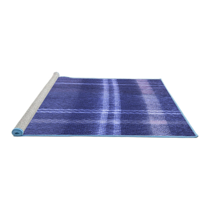 Sideview of Machine Washable Transitional Light Slate Blue Rug, wshpat2723blu