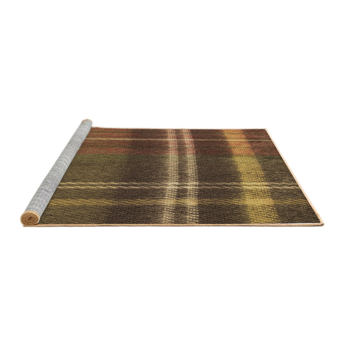 Sideview of Machine Washable Transitional Cinnamon Brown Rug, wshpat2723brn