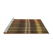 Sideview of Machine Washable Transitional Cinnamon Brown Rug, wshpat2723brn