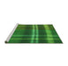 Sideview of Machine Washable Transitional Deep Emerald Green Rug, wshpat2723grn