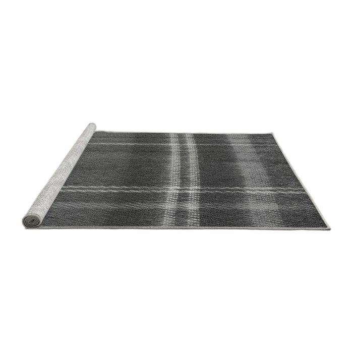 Sideview of Machine Washable Transitional Black Rug, wshpat2723gry