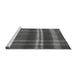 Sideview of Machine Washable Transitional Black Rug, wshpat2723gry