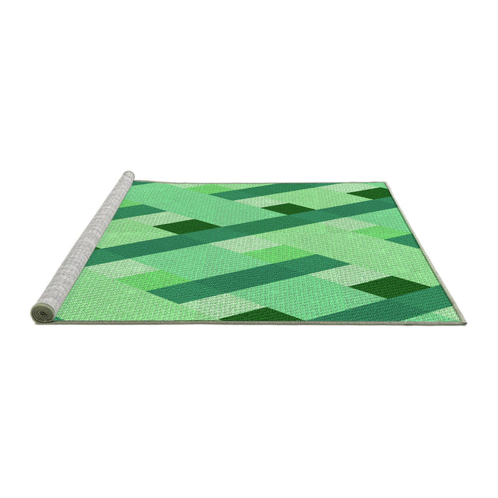 Sideview of Machine Washable Transitional Jade Green Rug, wshpat2724grn