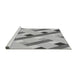 Sideview of Machine Washable Transitional Platinum Silver Gray Rug, wshpat2724gry