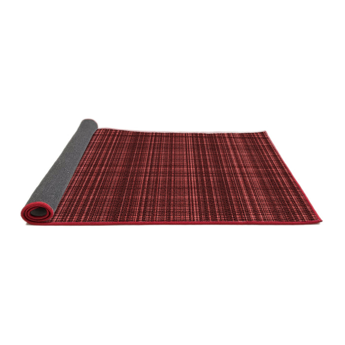 Thickness of Patterned Maroon Red Rug, pat2726rd