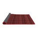 Thickness of Patterned Maroon Red Rug, pat2726rd