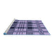 Sideview of Machine Washable Transitional Blue Rug, wshpat2727blu