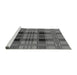 Sideview of Machine Washable Transitional Dark Gray Black Rug, wshpat2727gry