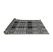 Thickness of Patterned Dark Gray Black Rug, pat2727gry