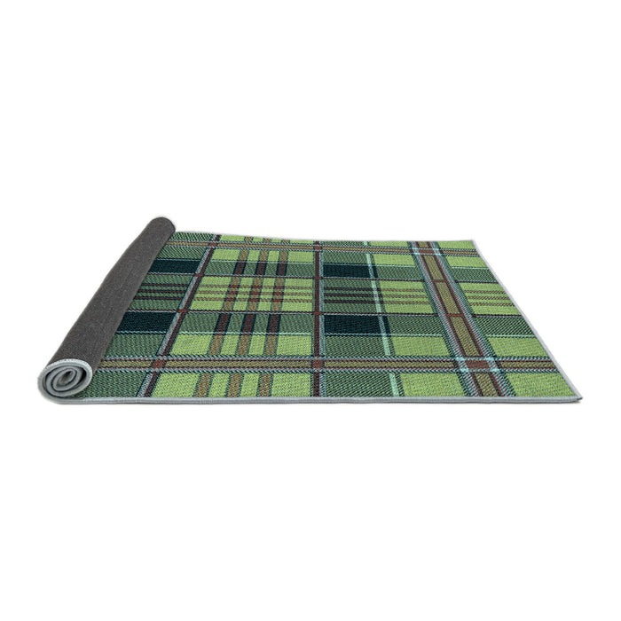 Thickness of Patterned Pastel Green Rug, pat2727lblu