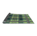 Thickness of Patterned Pastel Green Rug, pat2727lblu