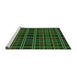 Sideview of Machine Washable Transitional Dark Lime Green Rug, wshpat2728grn