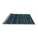 Sideview of Machine Washable Transitional Deep-Sea Green Rug, wshpat2728lblu