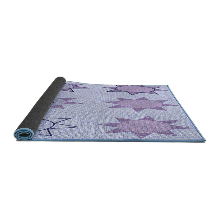 Thickness of Patterned Lavender Blue Rug, pat273blu