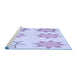 Sideview of Machine Washable Transitional Lavender Blue Rug, wshpat273blu