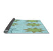 Thickness of Patterned Light Aquamarine Green Rug, pat273lblu