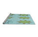 Sideview of Machine Washable Transitional Light Aquamarine Green Rug, wshpat273lblu