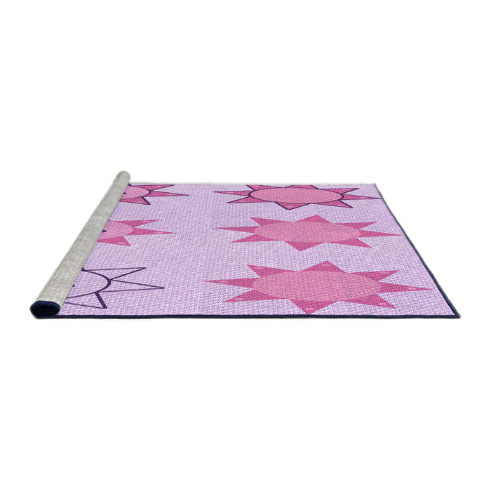 Sideview of Machine Washable Transitional Orchid Purple Rug, wshpat273pur