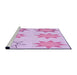 Sideview of Machine Washable Transitional Orchid Purple Rug, wshpat273pur