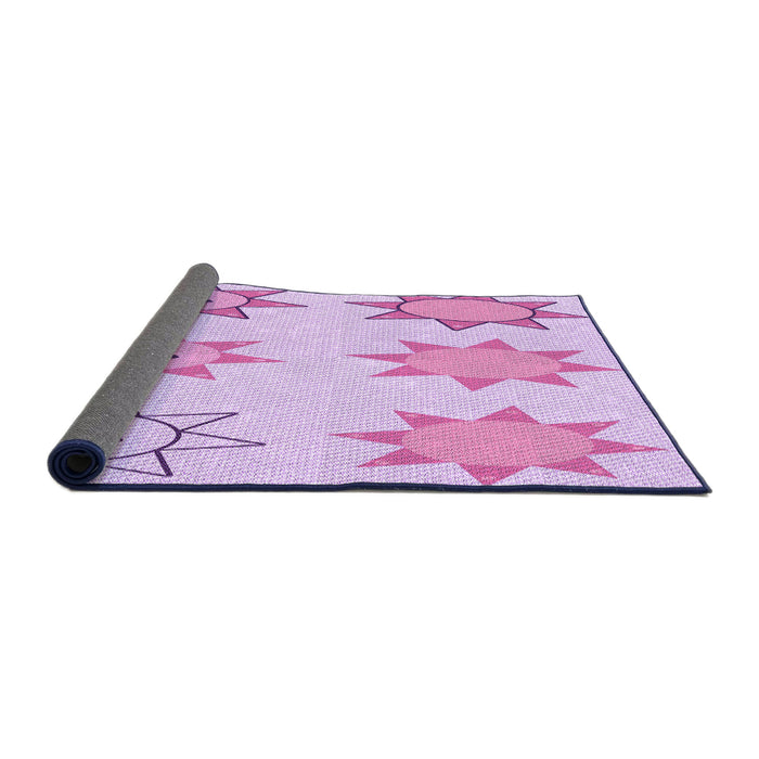 Thickness of Patterned Orchid Purple Rug, pat273pur