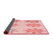Thickness of Patterned Light Red Pink Rug, pat273rd