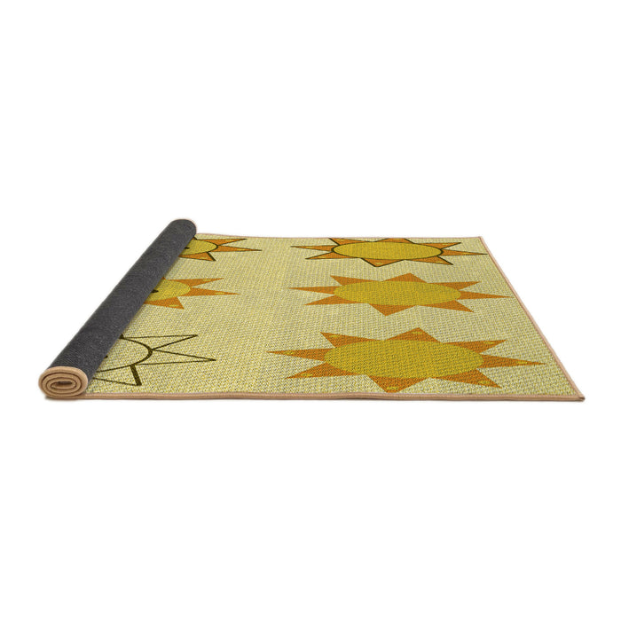 Thickness of Patterned Yellow Rug, pat273yw