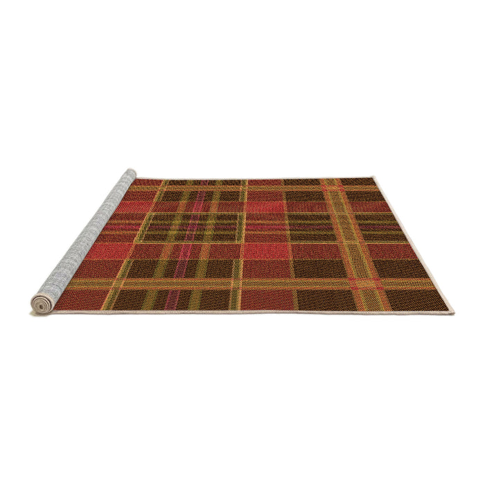 Sideview of Machine Washable Transitional Saffron Red Rug, wshpat2730org
