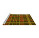 Sideview of Machine Washable Transitional Red Brown Rug, wshpat2730yw