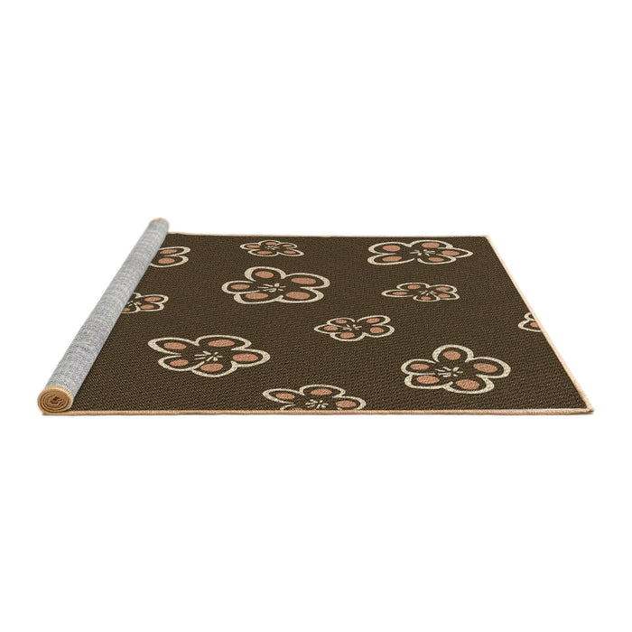 Sideview of Machine Washable Transitional Night Red Rug, wshpat2731brn