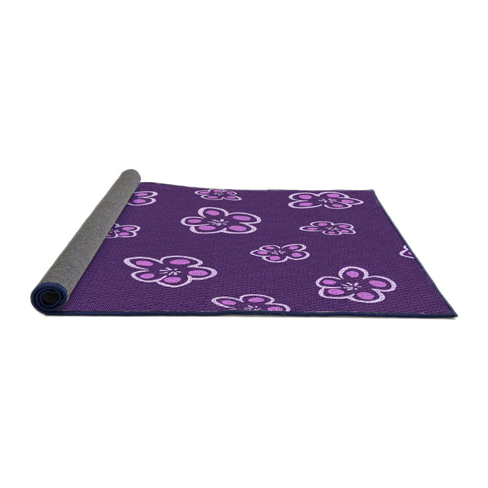 Thickness of Patterned Purple Rug, pat2731pur