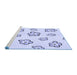 Sideview of Machine Washable Transitional Lavender Blue Rug, wshpat2732blu