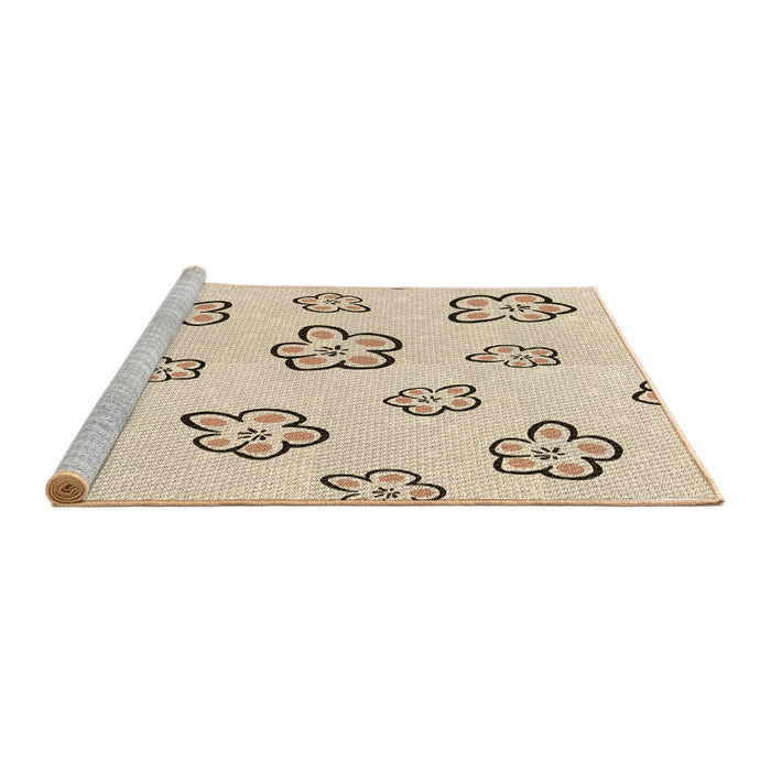 Sideview of Machine Washable Transitional Moccasin Beige Rug, wshpat2732brn