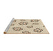 Sideview of Machine Washable Transitional Moccasin Beige Rug, wshpat2732brn