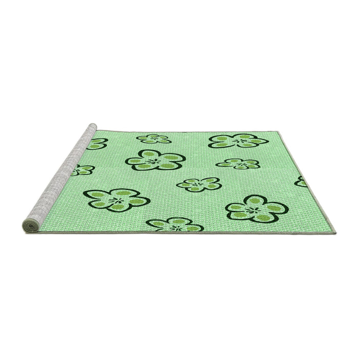 Sideview of Machine Washable Transitional Mint Green Rug, wshpat2732grn