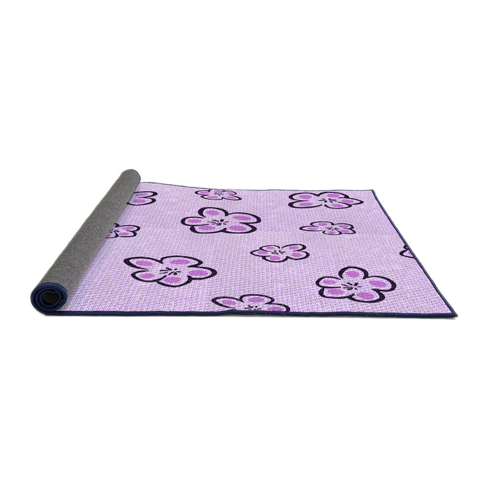 Thickness of Patterned Orchid Purple Rug, pat2732pur