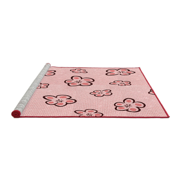 Sideview of Machine Washable Transitional Pink Rug, wshpat2732rd