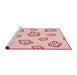 Sideview of Machine Washable Transitional Pink Rug, wshpat2732rd