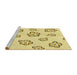 Sideview of Machine Washable Transitional Sun Yellow Rug, wshpat2732yw