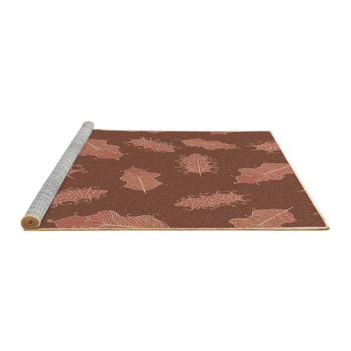 Sideview of Machine Washable Transitional Orange Rug, wshpat2733brn