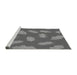 Sideview of Machine Washable Transitional Grey Gray Rug, wshpat2733gry