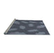 Sideview of Machine Washable Transitional Koi Blue Rug, wshpat2733lblu