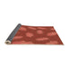 Thickness of Patterned Bright Orange Rug, pat2733org