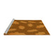 Sideview of Machine Washable Transitional Neon Orange Rug, wshpat2733yw