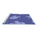 Sideview of Machine Washable Transitional Light Slate Blue Rug, wshpat2734blu